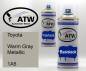 Preview: Toyota, Warm Gray Metallic, 1A5: 400ml Sprühdose + 400ml Klarlack - Set, von ATW Autoteile West.